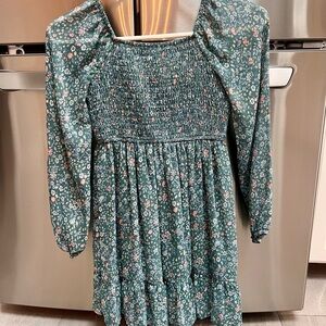 Art Class Floral Teal Kids Dress